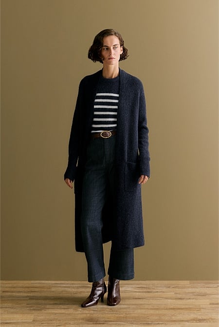 Alpaca Merino Blend Longline Cardigan