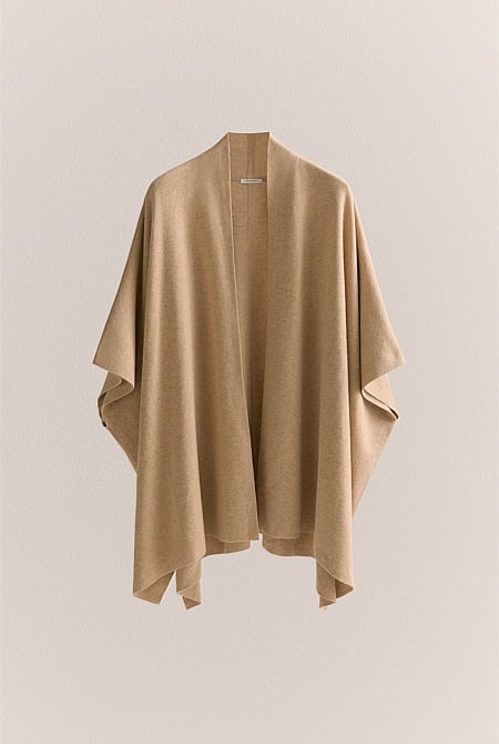 Cotton Cashmere Blend Poncho