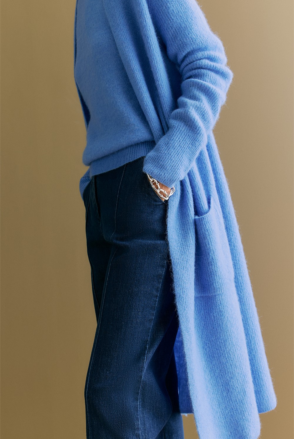 Alpaca Merino Blend Longline Cardigan